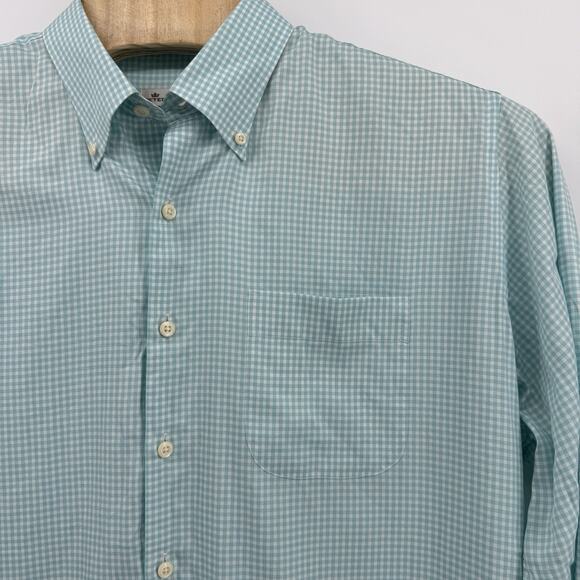 Peter Millar Men's White Blue Check Crown Soft Button Down Shirt Silk Blend XL - Picture 2 of 14